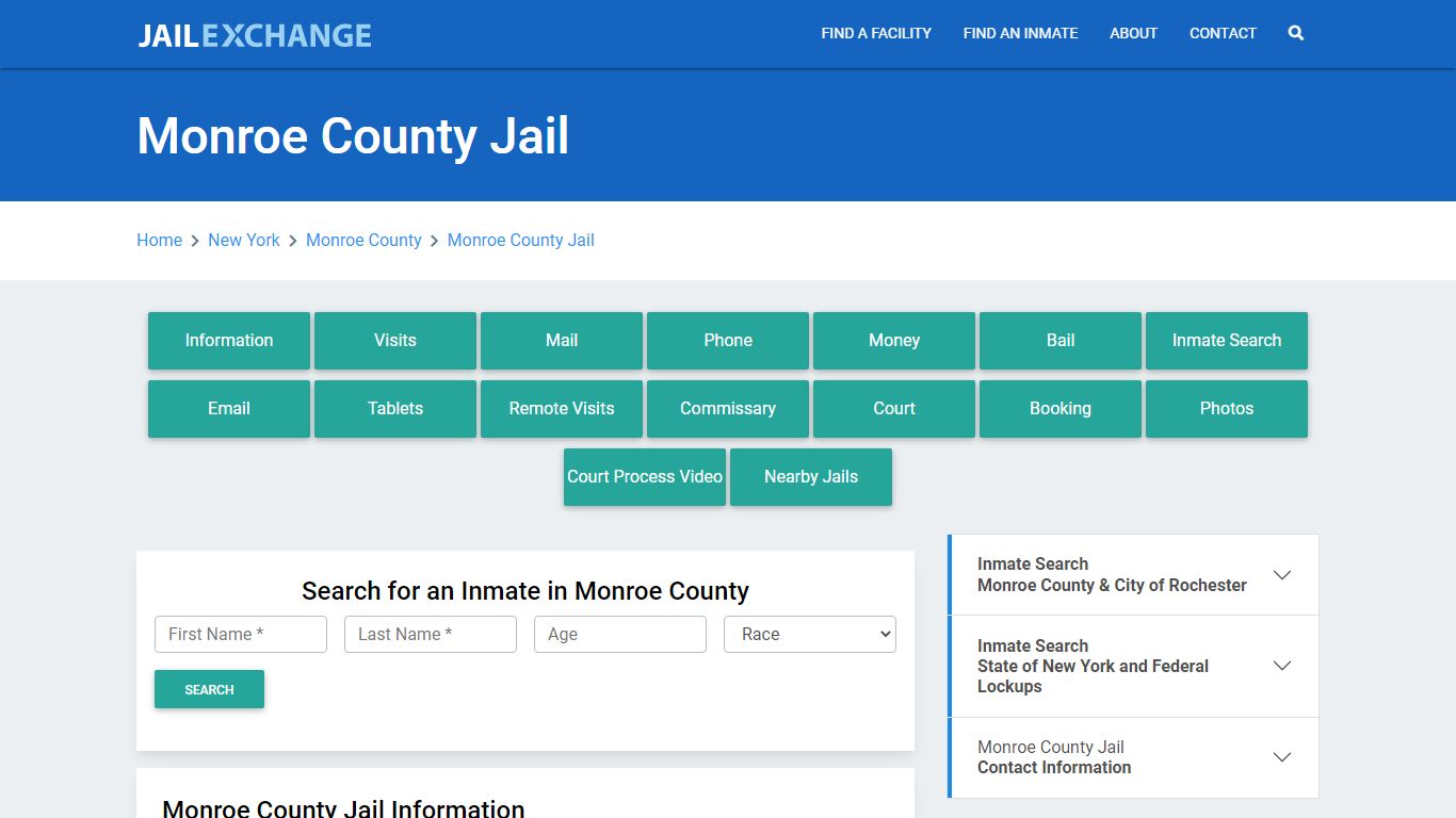 Monroe County Jail Roster Lookup, NY, Inmate Search